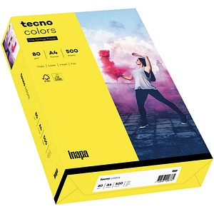 tecno Kopierpapier colors gelb DIN A4 80 g/qm 500 Blatt von Tecno