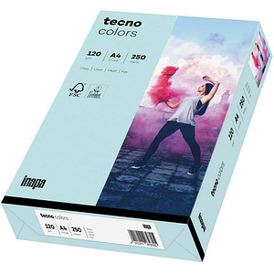 tecno Kopierpapier colors hellblau DIN A4 120 g/qm 250 Blatt von Tecno