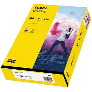 tecno Kopierpapier colors intensivgelb DIN A4 120 g/qm 250 Blatt von Tecno