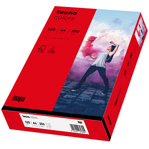 tecno Kopierpapier colors intensivrot DIN A4 120 g/qm 250 Blatt von Tecno