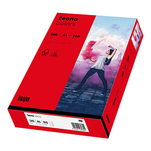 tecno Kopierpapier colors intensivrot DIN A4 160 g/qm 250 Blatt von Tecno