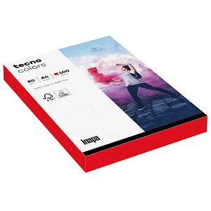 tecno Kopierpapier colors intensivrot DIN A4 80 g/qm 100 Blatt von Tecno