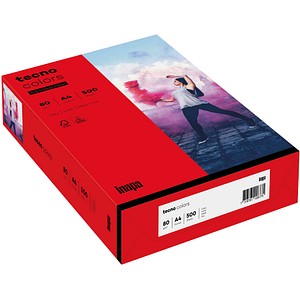 tecno Kopierpapier colors intensivrot DIN A4 80 g/qm 500 Blatt von Tecno