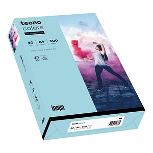 tecno Kopierpapier colors mittelblau DIN A4 80 g/qm 500 Blatt von Tecno