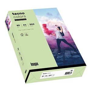 tecno Kopierpapier colors mittelgrün DIN A4 80 g/qm 500 Blatt von Tecno