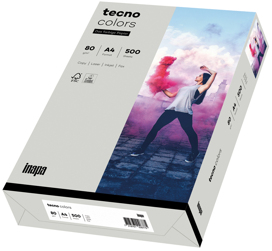 tecno Multifunktionspapier colors, A4, 160 g/qm, grau von Tecno