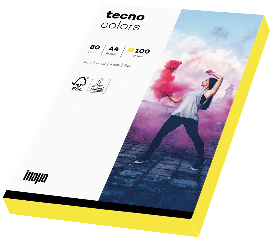 tecno Multifunktionspapier colors, A4, 80 g/qm, neongrün von Tecno