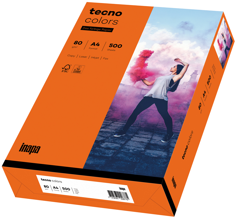 tecno Multifunktionspapier colors, A4, leuchtendgrün von Tecno