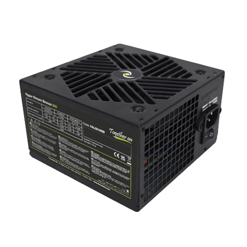 Tecnoware Netzteil ATX Hyper Stream 500 W für PC - Leises Gebläse, 12 cm - 1 Anschluss 20+4 Pole, 1 Anschluss 12 V 4+4 Pole, 2 Anschluss 6+2 PCI-E, 2 Molex-Anschluss, 4 Sata-Anschluss von Tecnoware Power Systems