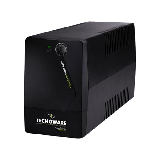 Tecnoware UPS ERA PLUS 750, Unterbrechungsfreie Stromversorgung mit 750 VA, Schutz vor Stromausfällen und Spannungsspitzen für PCs, Modems, Videoüberwachung, AVR, Autonomie 10 Min. PC-40 Min. Modem von Tecnoware Power Systems