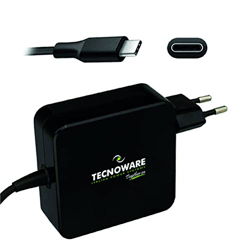 Tecnoware USB Typ-C Universal-Adapter 65 W - Batterieladegerät kompatibel mit jedem Notebook mit USB-Anschluss C (Macbook Pro/Air, Asus, Samsung, Huawei) - Kabellänge 210 cm von Tecnoware Power Systems