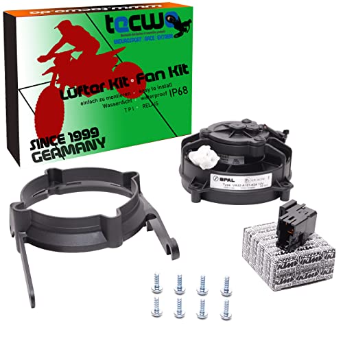 Original SPAL Kühler Lüfter für 2 und 4 Takter Motor TPI KTM EXC XC-W EXC-F FE TE GASGAS EC ab Baujahr 2018 bis 2023 Complet Kit einfache Plug and Play Installation von Tecwo