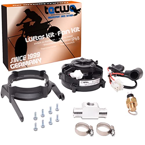 Ventilator Kit 2 TAKT Lüfter SPAL Set 2Takter mit Temperatursensor und Halter für Enduro Kompatibel/Ersatz für KTM, HUSQVARNA und GASGAS ab Baujahr 2017 von Tecwo