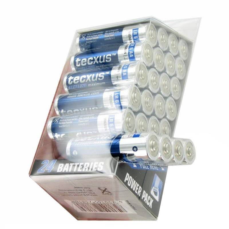 24er Sparpack Mignon AA LR6 UM3 Alkaline Batterien mit hoher Leistungsfähigkeit von Tecxus