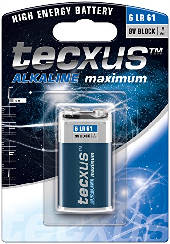 9V Block (6LR61) Batterie Alkaline mit langer Lebensdauer von Tecxus