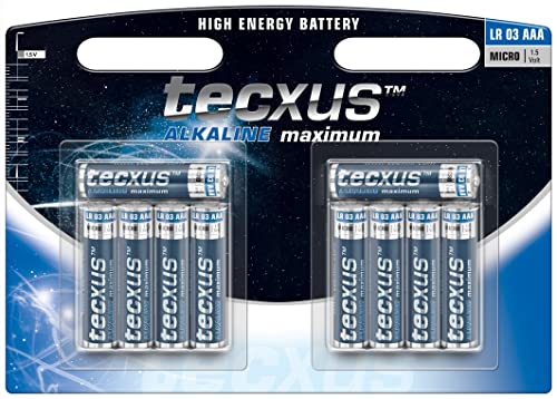 Micro (LR03 / AAA) Batterien Alkaline 1,5 V mit langer Lebensdauer, 10er Pack von Tecxus