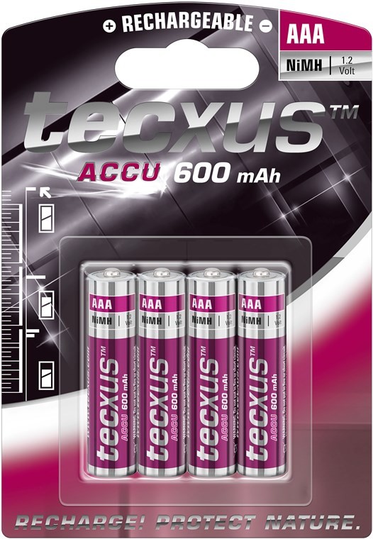 Tecxus AAA (Micro)/HR03 - 600 mAh - Nickel-Metallhydrid Akku (NiMH), 1,2 V von Tecxus