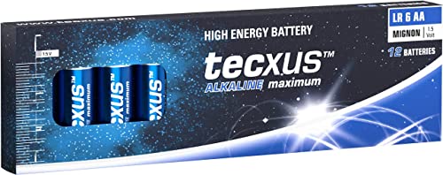 Tecxus Mignon (LR6 / AA) Batterien Alkaline 1,5 V mit Langer Lebensdauer, 12er Pack von Tecxus