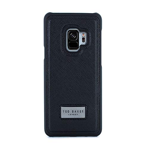 Ted Baker® Carrow Handyhülle für Samsung Galaxy S9 (5.8" Zoll) Hardcover Hülle Designer Case aus Kunstleder, Herren-Kollektion, Schwarz von Ted Baker