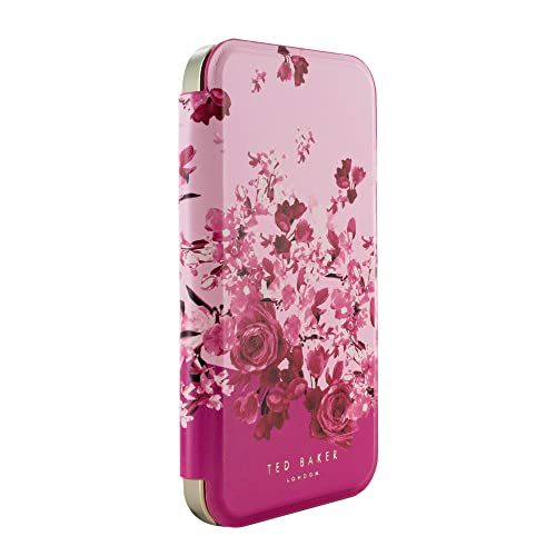 Ted Baker ALSTRO Pink Scattered Flowers Mirror Folio Phone Case for iPhone 13/14 Gold Shell von Ted Baker