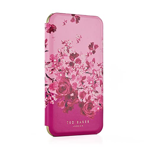 Ted Baker ALSTROM Pink Scattered Flowers Mirror Folio Phone Case for iPhone 11 Gold Shell von Ted Baker