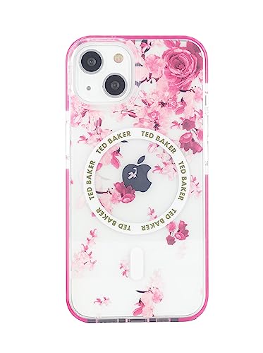 Ted Baker AZAMIAS Clear Scattered Flowers Antishock Phone Case for iPhone 13/14 Pink Bumper Compatible with MagSafe von Ted Baker