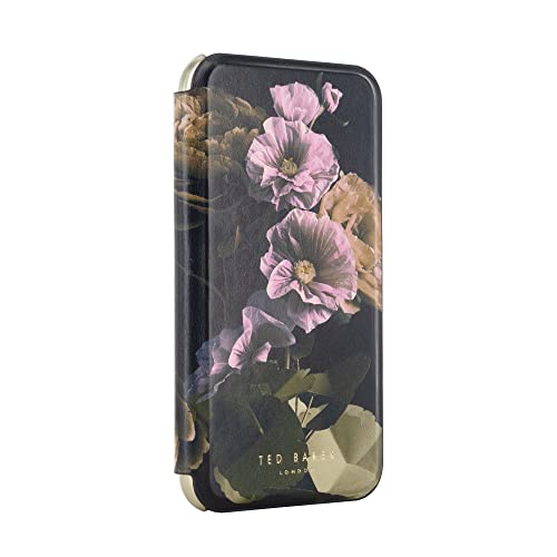 Ted Baker GLADIA Black Paper Flowers Mirror Folio Phone Case for iPhone 11 Gold Shell von Ted Baker