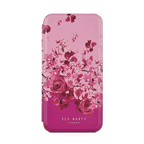 Ted Baker Schutzhülle für iPhone 15, verspiegelte Blumen, Pink / goldfarben von Ted Baker