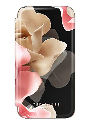 Ted Baker Spiegel-Folio-Schutzhülle für iPhone 14 Pro, Porzellan-Rose, Schwarz von Ted Baker