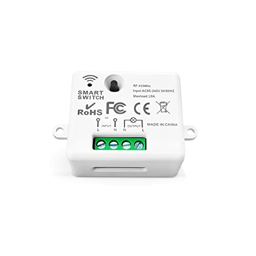 Tedeligo Wireless Schalter (1 Empfänger), Mobile Selbst generator Schalter 433MHz 220V Relais Mini RF Empfänger Radio Sender Fernbedienung 100 Meter Reichweite Control Für Licht von Tedeligo