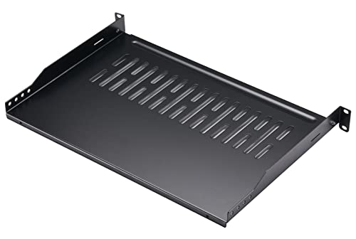 Rack Shelf 1U belüftetes Server Rack Mount Cantilever Tablett, 22,7 kg, 30,5 cm tief, Schwarz von Tedgetal