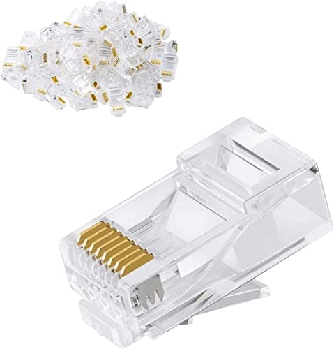 Tedgetal Cat6 RJ45 Stecker, Cat6 / Cat5e RJ45 Enden, Durchgang durch Ethernet-Kabel, Crimp-Stecker für feste Kabel und Standard-UTP-Netzwerkkabel, 100 Stück von Tedgetal