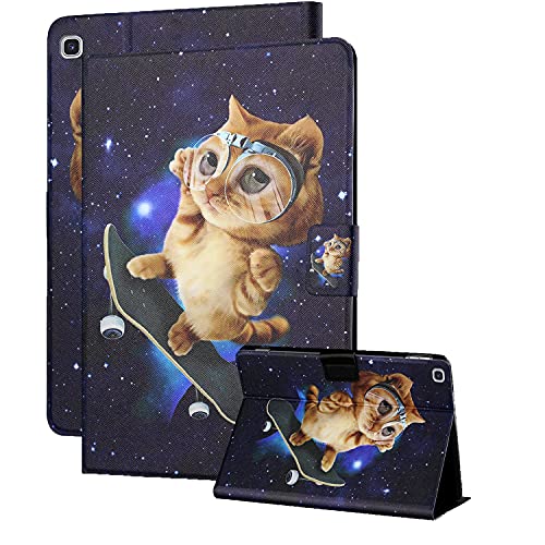 Tedtik für Samsung Galaxy Tab A 10,1"2019 Hülle (SM-T510 / T515 / T517), PU Leder Slim Lightweight Protective Hard Cover - Katze von Tedtik