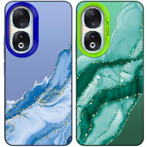 Tedyhulle 2 Stück Handyhülle für Honor 90 5G, Ästhetisches Marmormuster, Weiche TPU-Stoßstange mit hartem PC-Fall, Stoßfeste Kratzfeste schützende Handy-Hülle, Grün und Blau Tedyhulle 2 Stück Handyhülle für Honor 90 5G, Ästhetisches Marmormuster, Weiche TPU-Stoßstange mit hartem PC-Fall, Stoßfeste Kratzfeste schützende Handy-Hülle, Grün und Blau von Tedyhulle