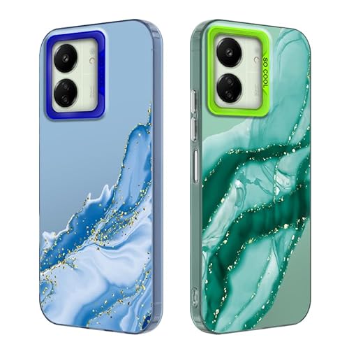 Tedyhulle 2 Stück Handyhülle für Xiaomi Redmi 13C 4G/ 5G/ Poco C65/ Poco M6 5G, Ästhetisches Marmormuster, hartem PC-Fall, Stoßfeste Kratzfeste schützende Handy-Hülle, Grün und Blau Tedyhulle 2 Stück Handyhülle für Xiaomi Redmi 13C 4G/ 5G/ Poco C65/ Poco M6 5G, Ästhetisches Marmormuster, hartem PC-Fall, Stoßfeste Kratzfeste schützende Handy-Hülle, Grün und Blau von Tedyhulle