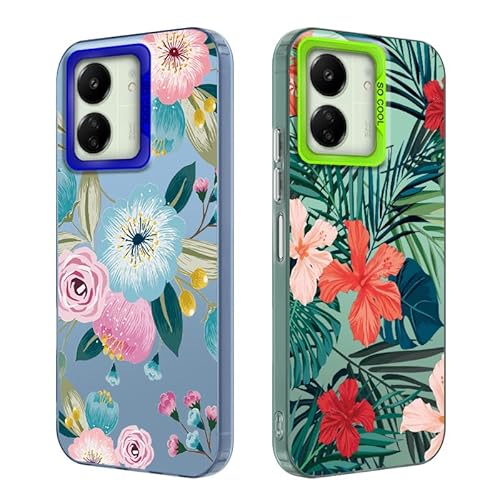 Tedyhulle 2 Stück Handyhülle für Xiaomi Redmi 13C 4G/ 5G/ Poco C65/ Poco M6 5G, Tropische Blätter Blumenmuster, Hard PC-Fall, Stoßfeste Kratzfeste Schutzhülle, Blau und Grün Tedyhulle 2 Stück Handyhülle für Xiaomi Redmi 13C 4G/ 5G/ Poco C65/ Poco M6 5G, Tropische Blätter Blumenmuster, Hard PC-Fall, Stoßfeste Kratzfeste Schutzhülle, Blau und Grün von Tedyhulle