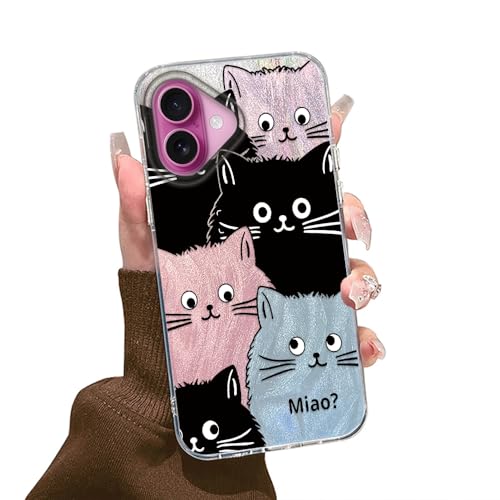 Tedyhulle Hülle für iPhone 16 Handyhülle mit Niedliche Farbe Katze Aesthetic Muster, Bunt Dünne Schutzhülle Stoßfest Kratzfest Handytasche Cover Case Tedyhulle Hülle für iPhone 16 Handyhülle mit Niedliche Farbe Katze Aesthetic Muster, Bunt Dünne Schutzhülle Stoßfest Kratzfest Handytasche Cover Case von Tedyhulle