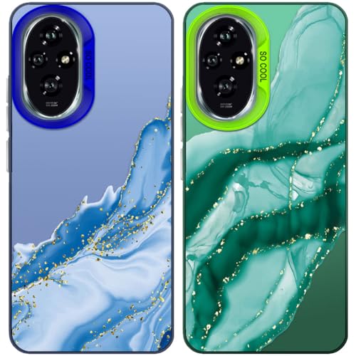 Tedyhulle 2 Stück Handyhülle für Honor 200, Ästhetisches Marmormuster, Weiche TPU-Stoßstange mit hartem PC-Fall, Stoßfeste Kratzfeste schützende Handy-Hülle, Grün und Blau Tedyhulle 2 Stück Handyhülle für Honor 200, Ästhetisches Marmormuster, Weiche TPU-Stoßstange mit hartem PC-Fall, Stoßfeste Kratzfeste schützende Handy-Hülle, Grün und Blau von Tedyhulle