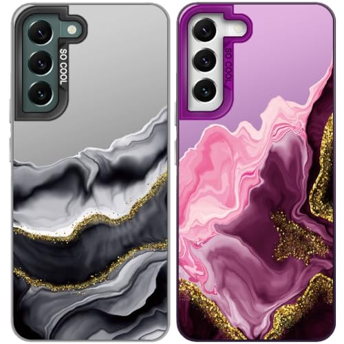 Tedyhulle 2 Stück Handyhülle für Samsung Galaxy S21 FE 5G, Ästhetisches Marmormuster, Weicher TPU-Stoßfänger mit hartem PC-Fall, Stoßfeste Kratzfeste Schutzhülle, Lila und schwarzes Titan Tedyhulle 2 Stück Handyhülle für Samsung Galaxy S21 FE 5G, Ästhetisches Marmormuster, Weicher TPU-Stoßfänger mit hartem PC-Fall, Stoßfeste Kratzfeste Schutzhülle, Lila und schwarzes Titan von Tedyhulle