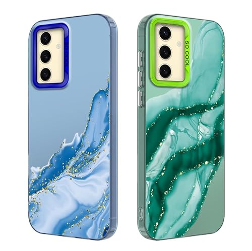 Tedyhulle 2 Stück Handyhülle für Samsung Galaxy S24 / S25, Ästhetisches Marmormuster, Weiche TPU-Stoßstange mit hartem PC-Fall, Stoßfeste Kratzfeste schützende Handy-Hülle, Grün und Blau Tedyhulle 2 Stück Handyhülle für Samsung Galaxy S24 / S25, Ästhetisches Marmormuster, Weiche TPU-Stoßstange mit hartem PC-Fall, Stoßfeste Kratzfeste schützende Handy-Hülle, Grün und Blau von Tedyhulle