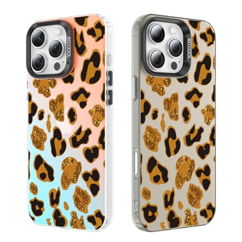 Tedyhulle 2 Stück Handyhülle für iPhone 16 Pro Max, ästhetisches Leopardenmuster, weicher TPU-Stoßfänger mit hartem PC-Fall, stoßfeste Kratzfeste Schutzhülle, irisierendes und schwarzes Titan Tedyhulle 2 Stück Handyhülle für iPhone 16 Pro Max, ästhetisches Leopardenmuster, weicher TPU-Stoßfänger mit hartem PC-Fall, stoßfeste Kratzfeste Schutzhülle, irisierendes und schwarzes Titan von Tedyhulle
