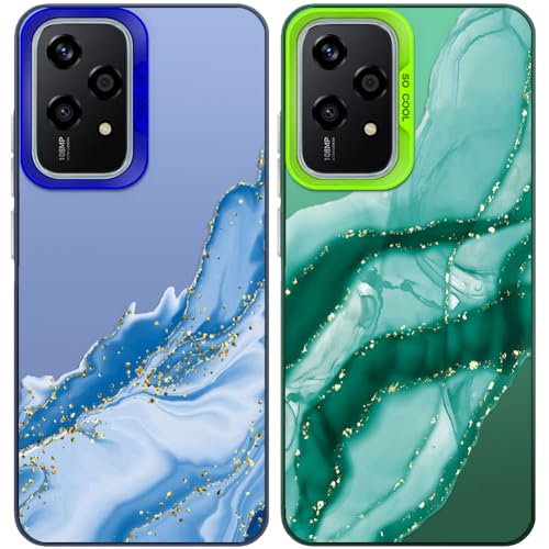Tedyhulle 2 Stück Handyhülle für Honor 200 Lite, Ästhetisches Marmormuster, Weiche TPU-Stoßstange mit hartem PC-Fall, Stoßfeste Kratzfeste schützende Handy-Hülle, Grün und Blau Tedyhulle 2 Stück Handyhülle für Honor 200 Lite, Ästhetisches Marmormuster, Weiche TPU-Stoßstange mit hartem PC-Fall, Stoßfeste Kratzfeste schützende Handy-Hülle, Grün und Blau von Tedyhulle