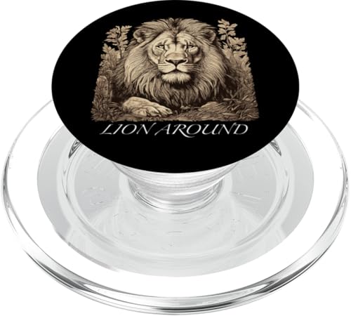 Rund um den Löwen - Löwenillustration PopSockets PopGrip für MagSafe Rund um den Löwen - Löwenillustration PopSockets PopGrip für MagSafe von Tee4Tu / Cookie Money Design