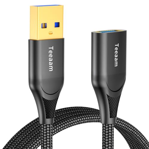 Teeaam Verlängerung Kabel 0.7M, Verlängerungskabel A Stecker auf A Buchse Verlängerung 5Gbps ultraschnelle Nylon Stoffmantel für Kartenlesegerät,Tastatur, Drucker, Scanner, Kamera von Teeaam