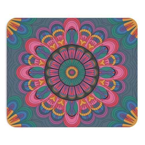 Mauspad, Mandala-Illustration, buntes Mexiko, 22 x 18 cm, Mauspad, Unterlage, Gummi, rutschfest, dekorative Matte, Schreibtisch, Büro, Laptop, Geschenk, Kunst, böhmisch, lebendig Mauspad, Mandala-Illustration, buntes Mexiko, 22 x 18 cm, Mauspad, Unterlage, Gummi, rutschfest, dekorative Matte, Schreibtisch, Büro, Laptop, Geschenk, Kunst, böhmisch, lebendig von Teegarb Letter Blanket