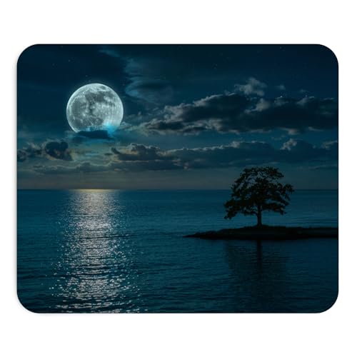 Mauspad Mystic Beach Night mit Mond, 22 x 18 cm, dekoratives Mauspad, Gummiunterseite, rutschfeste Matte, Büro, Laptop, Kunst, böhmische Nachtlandschaft, originelles Geschenk, entspannend Mauspad Mystic Beach Night mit Mond, 22 x 18 cm, dekoratives Mauspad, Gummiunterseite, rutschfeste Matte, Büro, Laptop, Kunst, böhmische Nachtlandschaft, originelles Geschenk, entspannend von Teegarb Letter Blanket