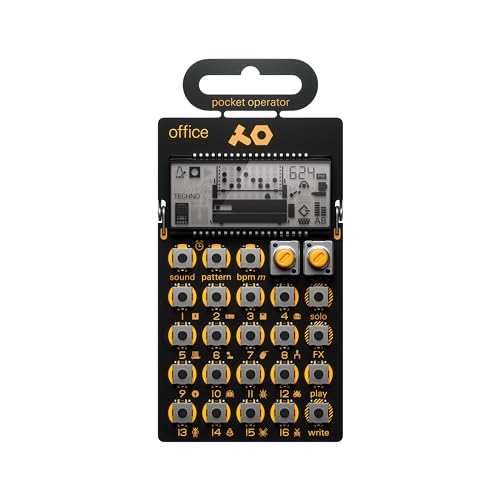 Teenage Engineering PO-24 office Noise Percussion Drumcomputer und Sequencer (Pocket Operator mit 16 Sounds, LCD Display, Lausprecher, 16 punch-in Effekte, Step-Sequencer, Parameter Lock), Schwarz von Teenage Engineering