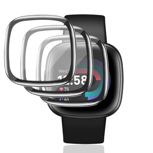Teenrpov Schutzfolie für Fitbit Versa 4 Weich TPU folie [Nicht Glas] [3 Stück], Displayschutzfolie für Fitbit Versa 4, HD/Kratzfest Displayschutz für Fitbit Versa 4 von Teenrpov