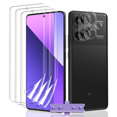 Teenrpov für Xiaomi Redmi Note 13 Pro Plus 5G Schutzfolie, Weich TPU Folie [Nicht Glas] Redmi Note 13 Pro Plus 5G Displayschutzfolie 3 Stück und Kameraschutz 2 Stück, Kratzfest Blasenfrei HD Klar von Teenrpov