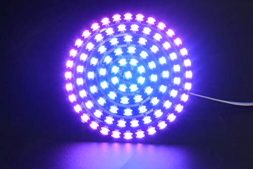 93 LEDs WS2812B RGB 6 Ring Lamp, 93 LEDs WS2812B RGB 6 Ringlampe von Teensy
